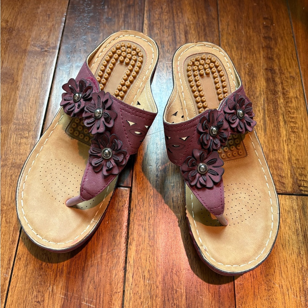 FUDYNMALC Womens Flip Flops Comfortable Orthopedic Platform Sandals - Picture 9 of 9